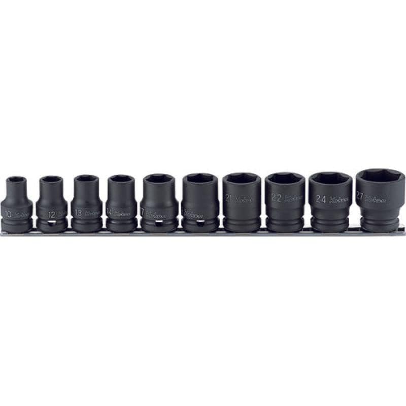 

Yamashita Industrial Research Institute Impact Hex Socket Rail Set Thin Set (Ko-ken) RS14401M/10, 12.7mm Drive, Wall, 10-Piece