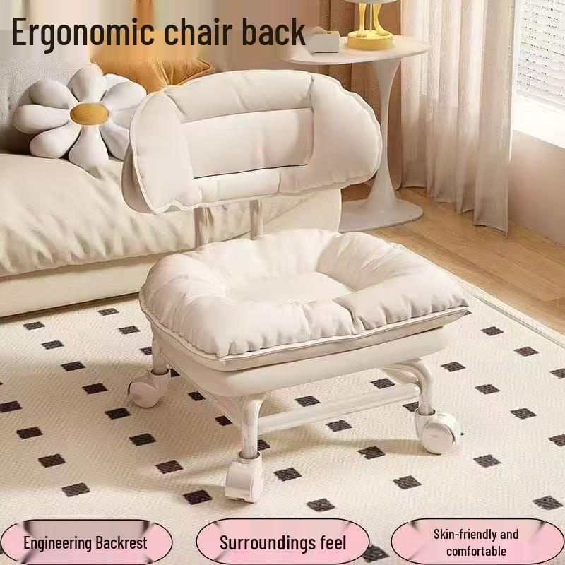 Multi-Functional Soft Padded Chair with Casters: Universal Sofa Chair, Small Stool, and Shoe Changing Seat.