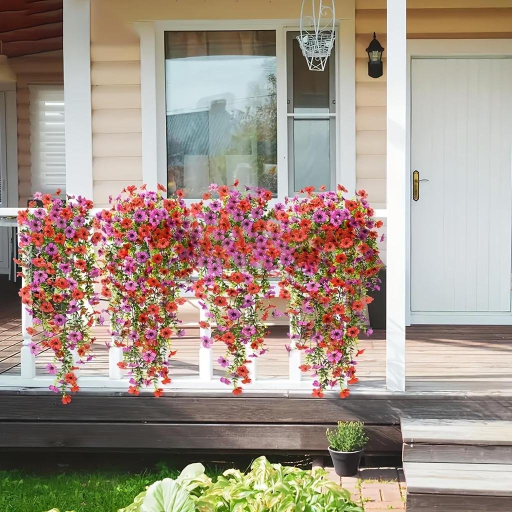 1Pc/2Pcs Exquisite Lebensechte Seide Daisy Hängende Blumen für Im Freien Künstliche Pflanzen Orchidee Blume