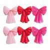6Pcs Giant Bow DIY Decor Kit for Valentine's Day Hanging Wall Door Window Decorations Easy To Assemble Bow Wall Backdrop for Party Photo