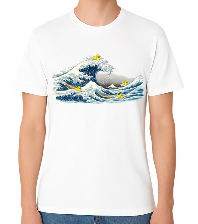 

Hokusai Funny Ducks Wave Parody T-Shirt Cute Art Duck Design Unisex Tee S разноцветный