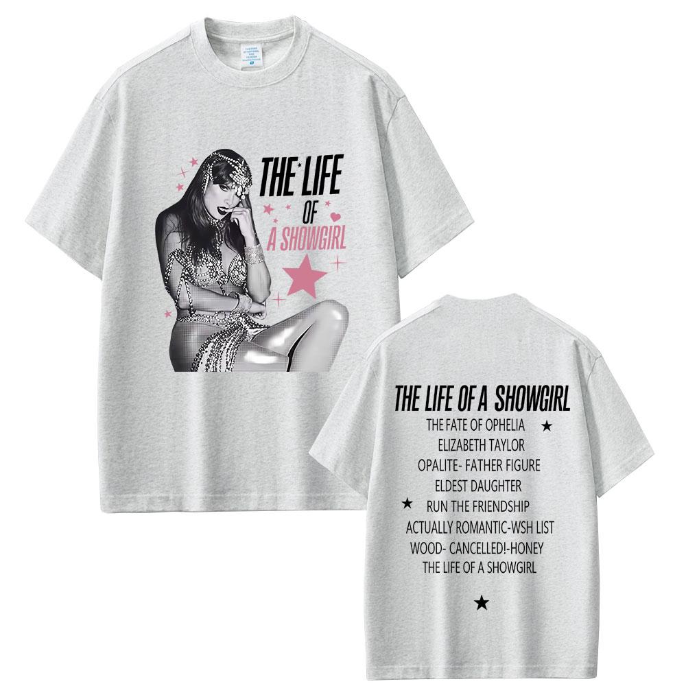 The Life of A Showgirl Album 2026 Merch Tshirt Unisex Women Fashion Casual Oversized T Shirts Unisex Vintage Y2K Cotton T Shirt