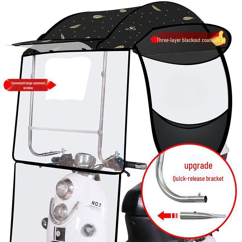 Puff Electric Vehicle Canopy: Sunshade, Windshield, and Rainproof Cover for Bicycles and Motorcycles