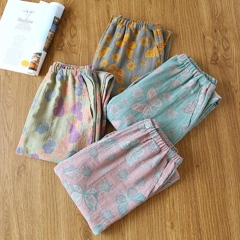 Women's Summer Cotton Mosquito-Proof Gauze Sleep Pants