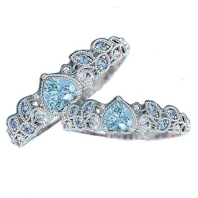 Women Exquisite Heart-designed Rhinestone Inlaid Ring AVE