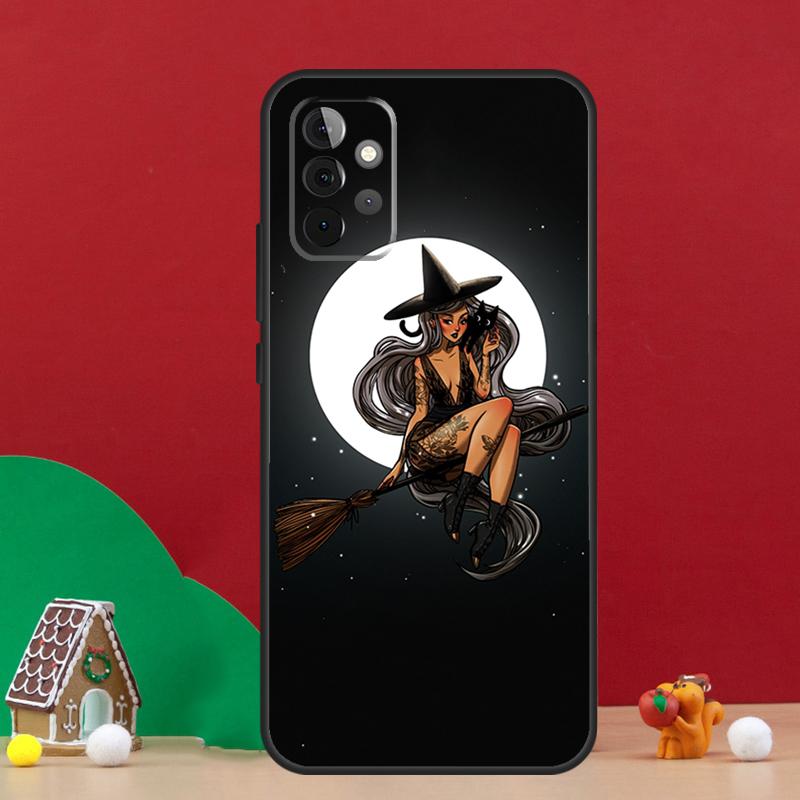 Moon Witch Horror Case For Samsung Galaxy A54 A06 A16 A26 A36 A56 A53 A32 A52 A33 A13 A55 A35 A15 A14 A34 A17