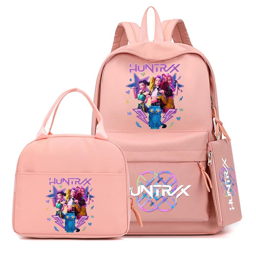 3 Stück/Set Süßer Anime K-Pop Bedruckter Rucksack mit Handtasche Federmäppchen für Teenager Schüler Junge Mädchen Schultasche Bücherrucksack Große Kapazität Reisetasche
