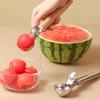 Wood-grain Handle Semicircle Ice Cream Spoon Stainless Steel Fruit Scoop Fruit Ball Digger  Home