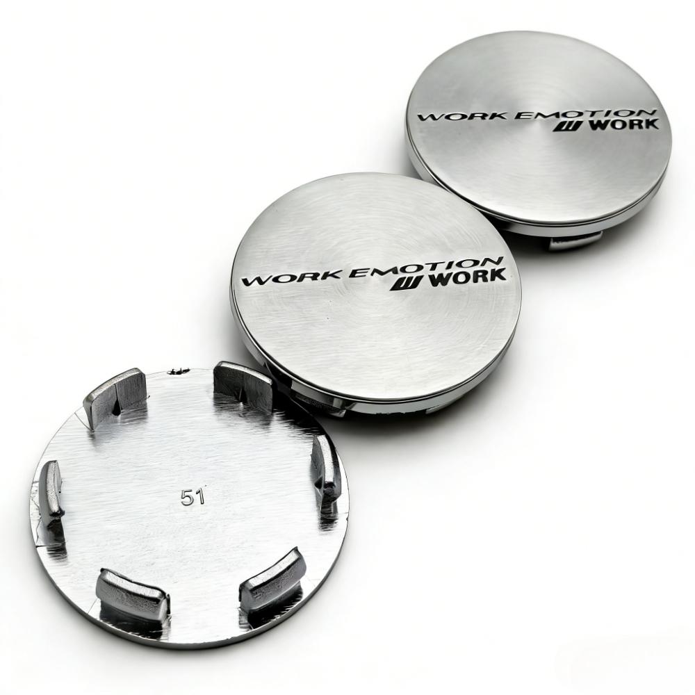 4pcs W Work Emotion Logo Emblem Badge Car Wheel Center Caps 51MM Clip 46MM Rim Hubcaps Dust Cover Wheels Hub Cap Car Accessories
