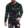 Camiseta de Manga Larga para Hombre Nueva de Verano Casual Flor Piedra Impresión Digital 3D Camisetas Para Hombre Moda Camiseta Ropa Oversize para Hombre