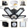 30/45/180W LED Garage Light E26/E27 Deformable Ceiling Light Warehouse Lighting Bulb with 5 Adjustable Panel Industrial LED Lamp