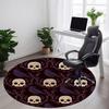 1PC Skulls Ravens Office Round Area Rug, Mat Suitable For Office, Under Office Chairs Bedroom Living Room Home Decor, Room Deco