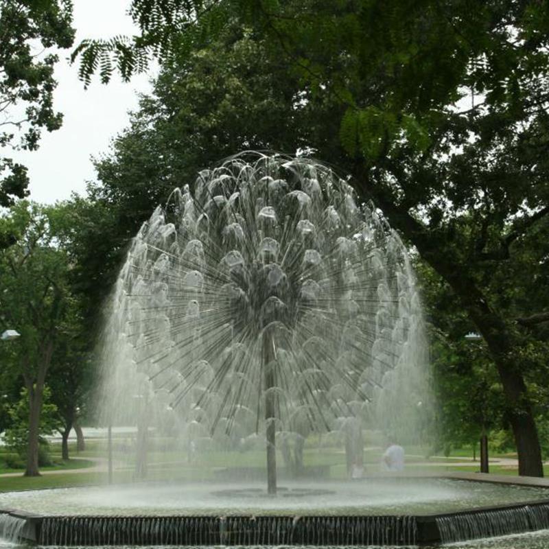 All-Copper Dandelion Crystal Ball Fountain Set for Park and Courtyard Landscaping