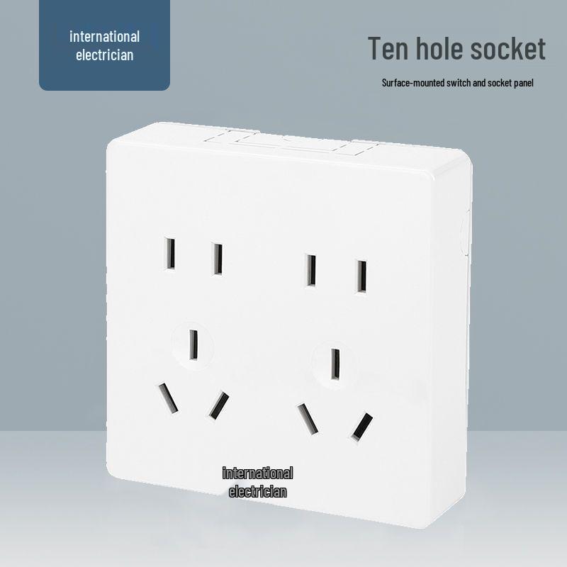 Ultra-Thin One-Way Multi-Control Electrical Surface Switch & Socket Panel with Box