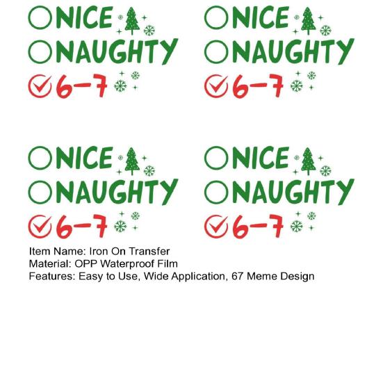4 Iron Funny Six on Patches Sheets 67 Seven Meme Iron on