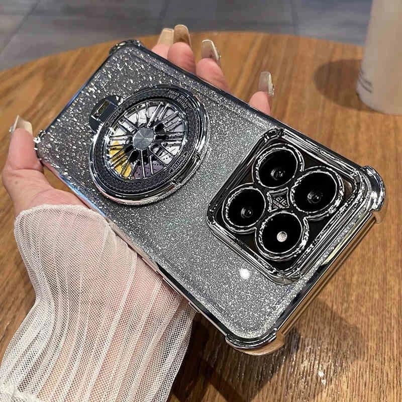 

Чехол-подставка с гальваническим покрытием и вращающимся гироскопом для Xiaomi Redmi Note 13 12 11 Pro 13pro 4g 5g 10 10s 9 9s Силиконовая подставка-чехол Note13pro Redmi Note 9 Pro серебряный