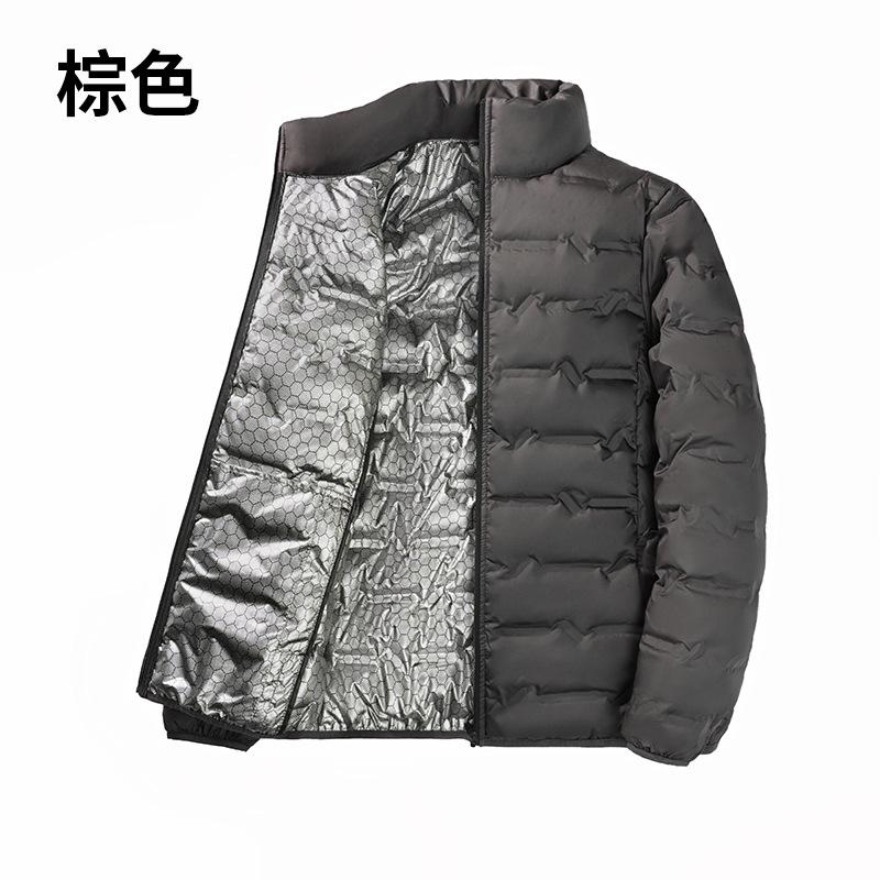 

2025 флисовая утолщенная куртка больших размеров осень и зима мужская среднего возраста однотонная повседневная теплая куртка с капюшоном рубашка топ 5XL коричневый