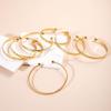 7 Pcs/Set Versatile Gold Color Bracelets Stackable Heart Prints Bracelets  Music Festival