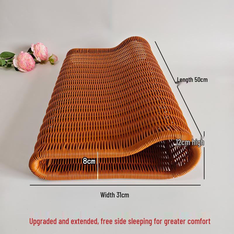 Free Shipping Chinese Style Cervical Neck Support Pillow – Breathable Hand-Woven Rattan, Firm and Adjustable for Home Use
