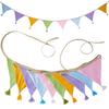 Festoni Bandierine in Cotone Crepe Colori Caramella Luminosi Per Asilo Nido Compleanni di Bambini Feste Eventi