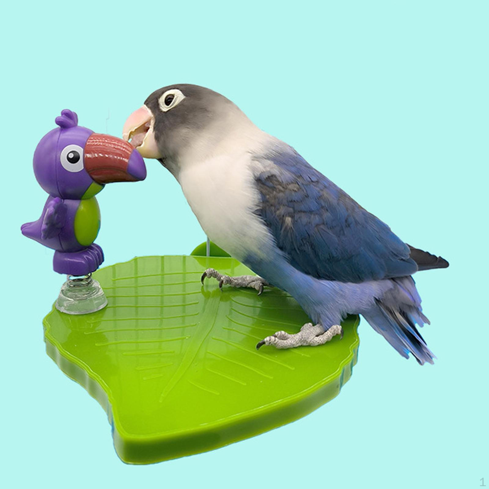 

Bird Playground Tray Cage Accessories Decorative Swinging Leaves Shaped Parrot Play Stand for Light Green