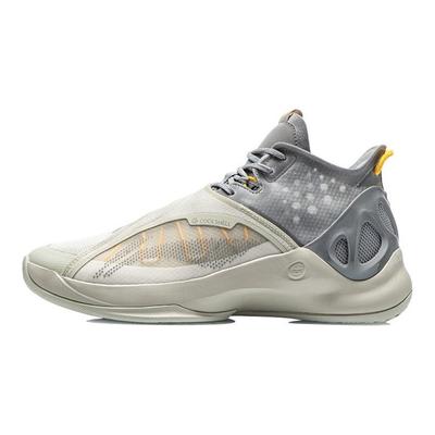 Li Ning Cicada Wing Duurzame Ademende Mid-Top Basketbalschoenen Heren Sneakers Geel Grijs ABAR081-5