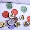 Three-Dimensional Engraved Brass Wax Seal Stamp Head with Frosted Irregular Multi-Layer Design