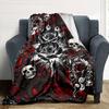 Gotische Schedel Print Flanellen Deken Hoge Kwaliteit Warm Comfortabel Deksel voor Alle Seizoenen Perfect voor Cadeaus Huisdecoratie