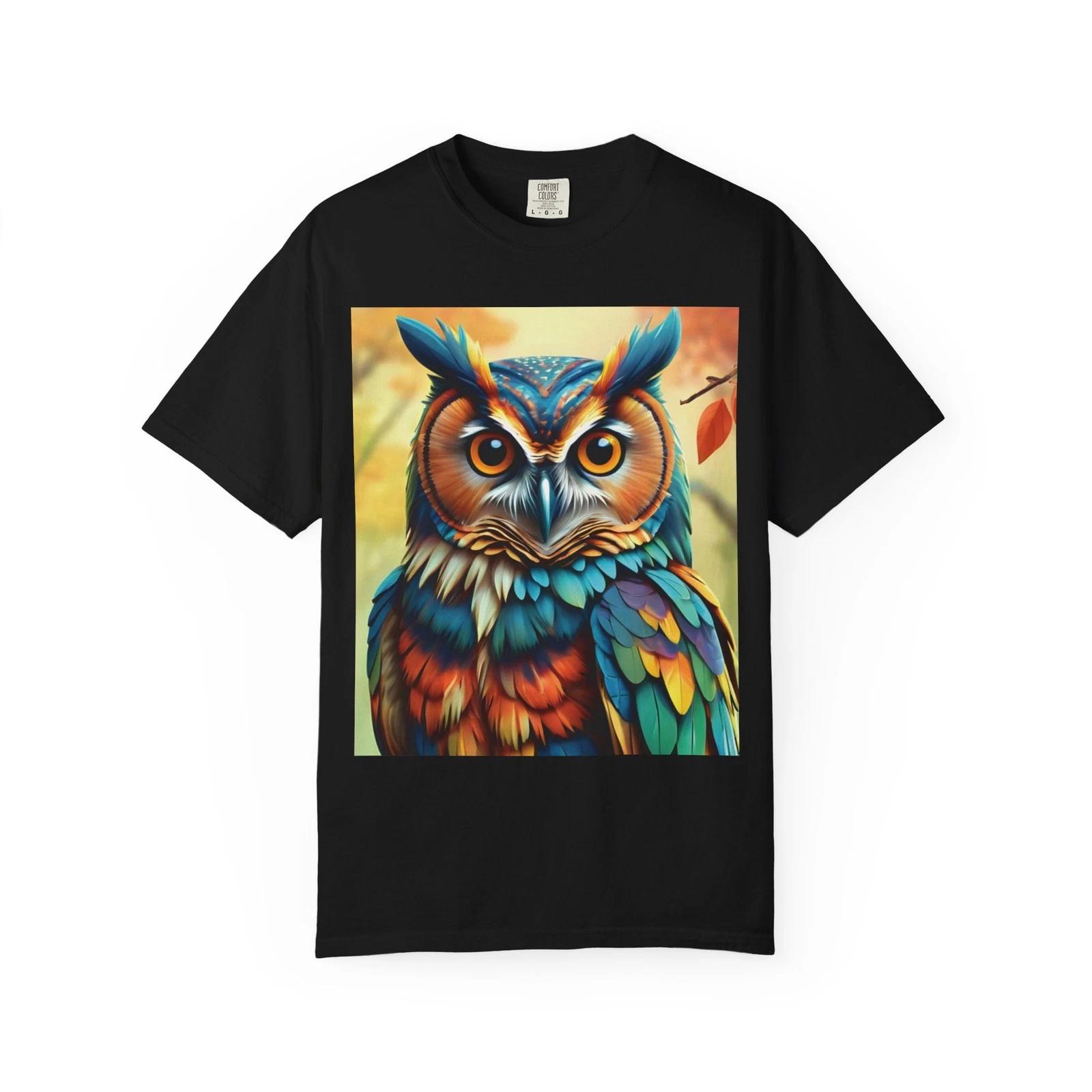 Colorful Owl Unisex T-Shirt | Nature Lover s Gift, Animal Tee, Artistic [...] S