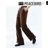 PEACEBIRD Women's Spring Velvet Straight-Leg Casual Pants