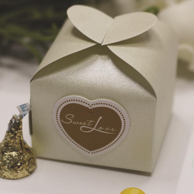 European Heart-Shaped Pearlescent Candy Box - Rose Red Wedding Packaging