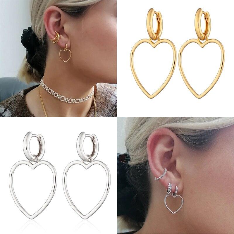 Fashion Hollow Heart Shape 925 Sterling Silver Earrings For Women Earrings  Trend