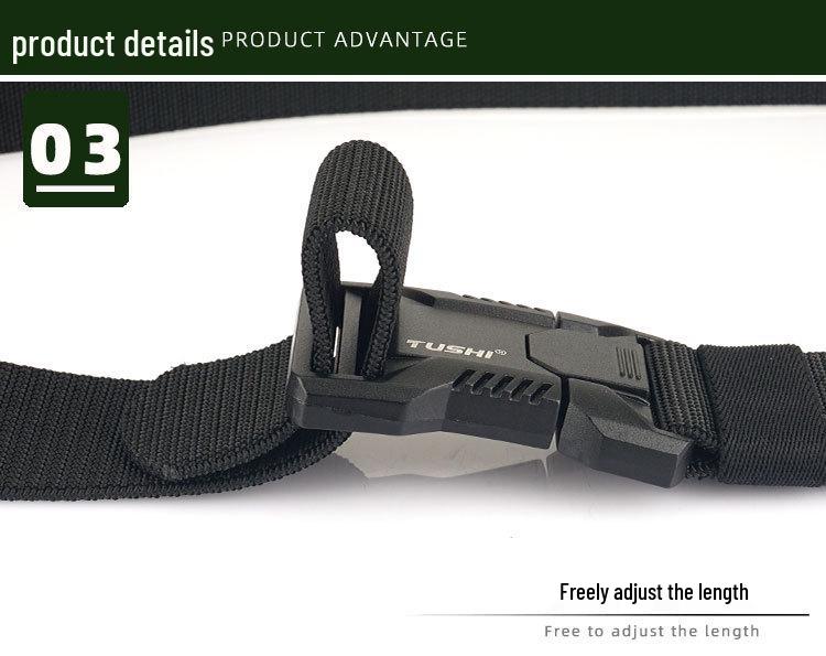 Men's Tactical Quick Release Stretch Belt with Aluminum Buckle for Outdoor and Casual Wear