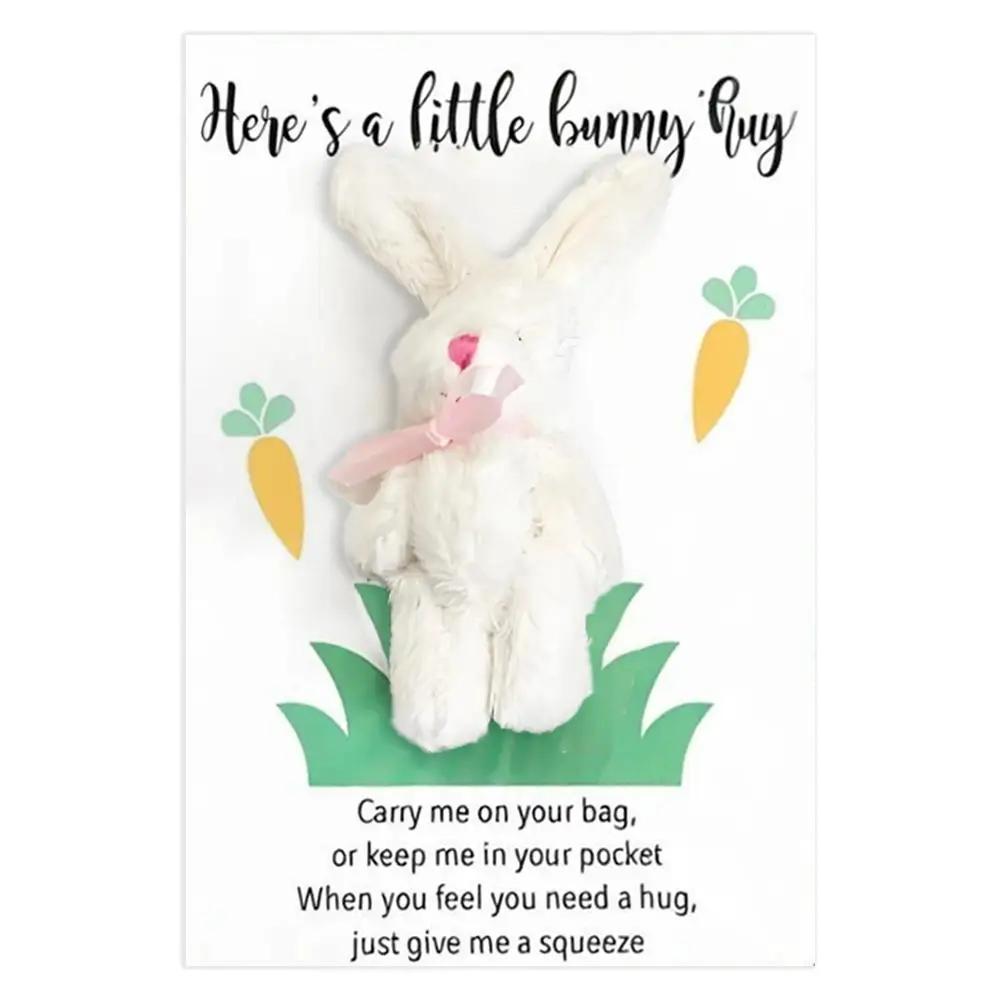 

Easter Cuddly Bunny Pocket Hug Mini Plush Gift 4 Portable Comfort Rabbit Keepsake For Thoughtful Long Distance Friendship Y7O6