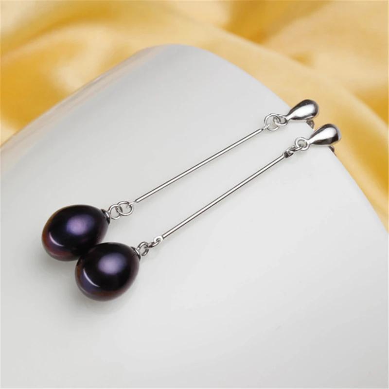 Long Drop Earrings Natural Freshwater Pearl Drop Earrings Elegant Fashion Jewelry for Womem