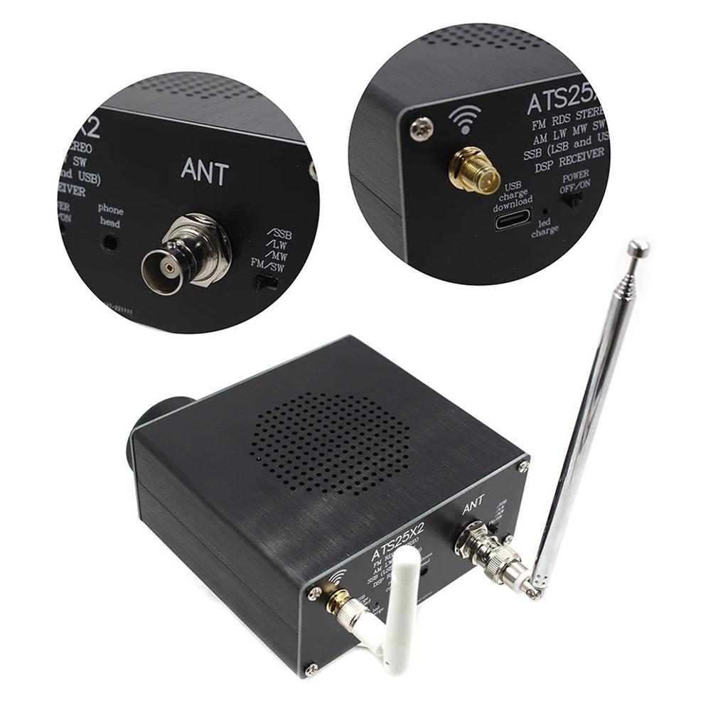 ATS25X2 Si4732 Receptor de Rádio de Banda Completa Scanner Tela Sensível ao Toque Portátil Receptor de Rádio FM
