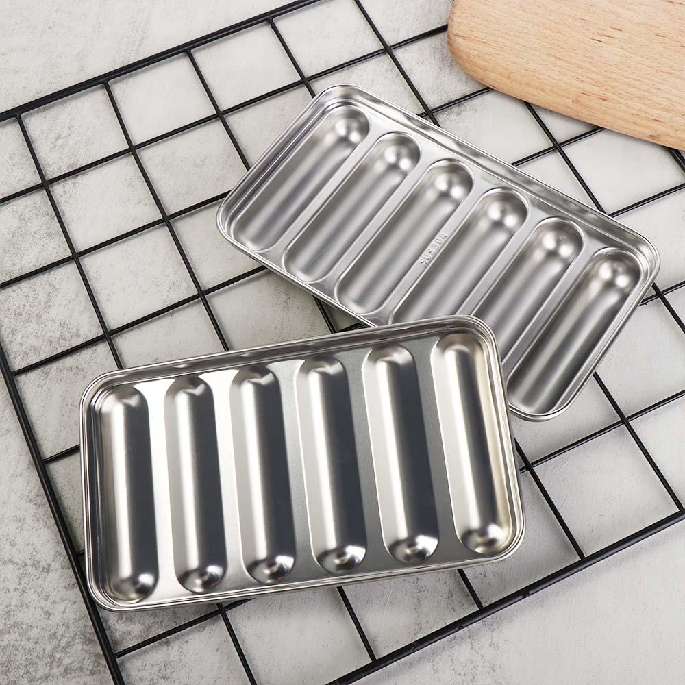 Oven 6-Cavity Stainless Steel DIY Homemade Food Supplement Sausage Mold Hotdog Maker Meat Tool