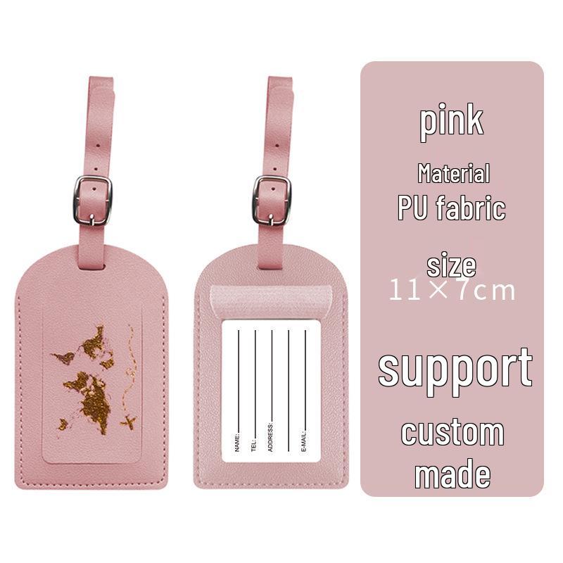 Thickened PU Leather Map-Stamped Luggage Tag & Passport Holder Set
