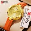 OFNS Light Luxury Women's Quartz Watch - Waterproof, Sunburst Dial, No Numerals 
