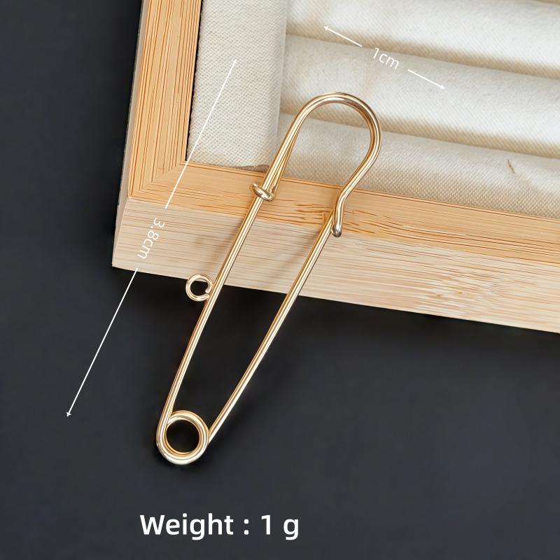 Colorfast Electroplated Safety Pin Brooch with Loop Holder for Sweaters and Pants