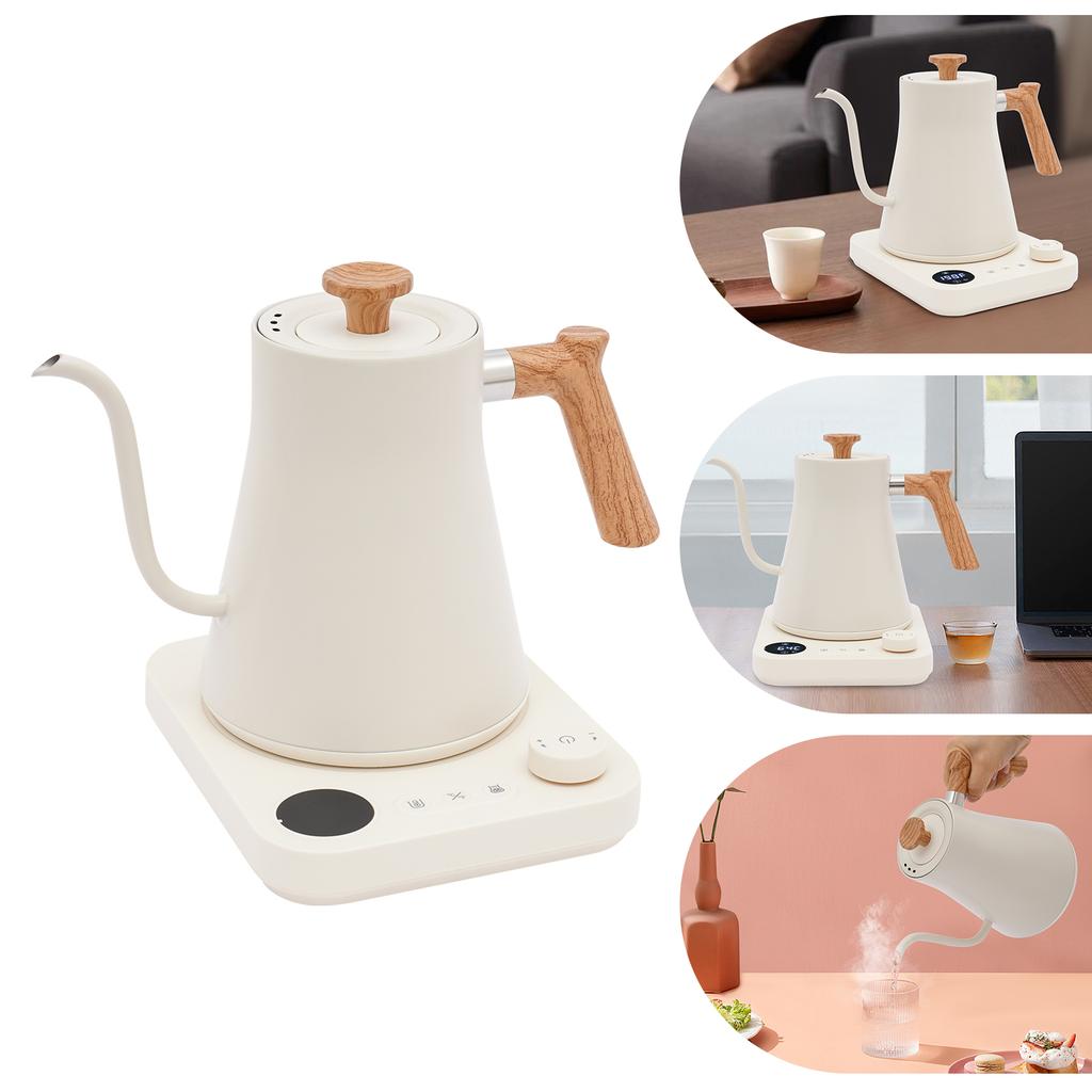 0.9 L Stainless Steel Electric Gooseneck Kettle,110V Black/ White 1200W Electric Kettle Tabletop 28*20.5*22cm for Home,Offices