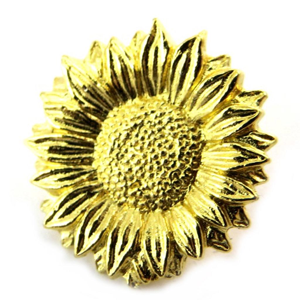Les Trésors De Lily [N5262] - Gold 'Vincent Van Gogh' Pin Brooch (sunflower)