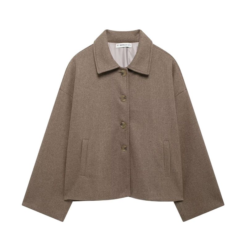 Araltay New Arrival Fashion Style Women's Clothing Fashion All-Match Casual Simple and Short Long Sleeves Lapel Woolen Outwear