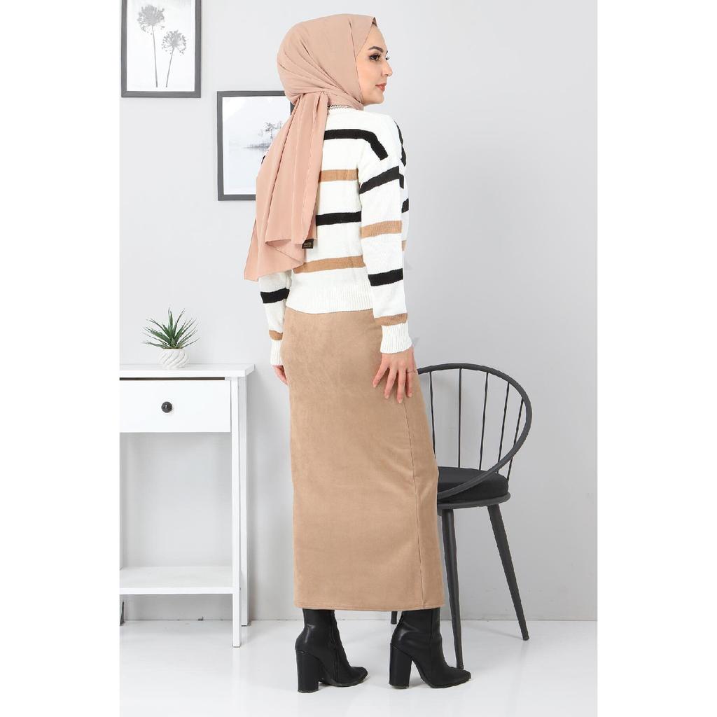 Suede Pencil Skirt Tsd0034 Brown