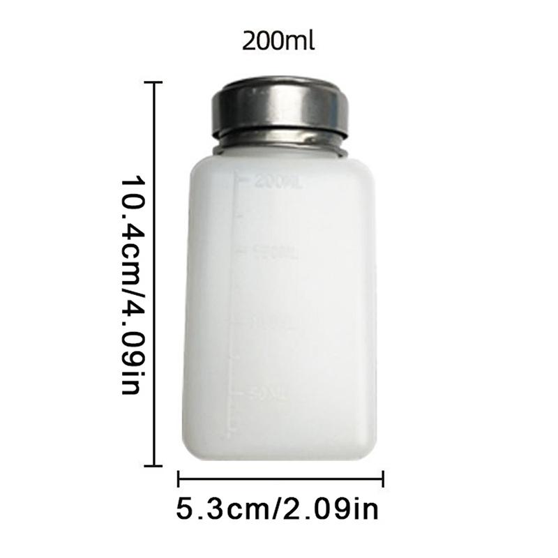 200Ml Liquid Alcohol Bottle Anticorrosive Press Type Bottle With Stainless Steel Cap Industrial Alcohol Dispenser
