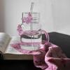 Heat-Resistant 3D Butterfly Glass Straw Cup