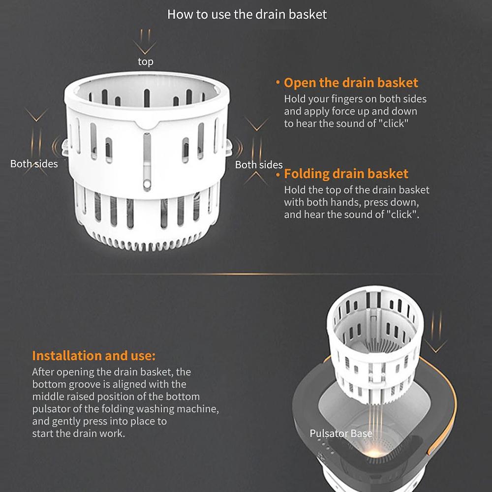 Wash Machine XPB08-F2 2 In 1 Portable Foldable Mini Washer Clothes Washing for Home Travel One