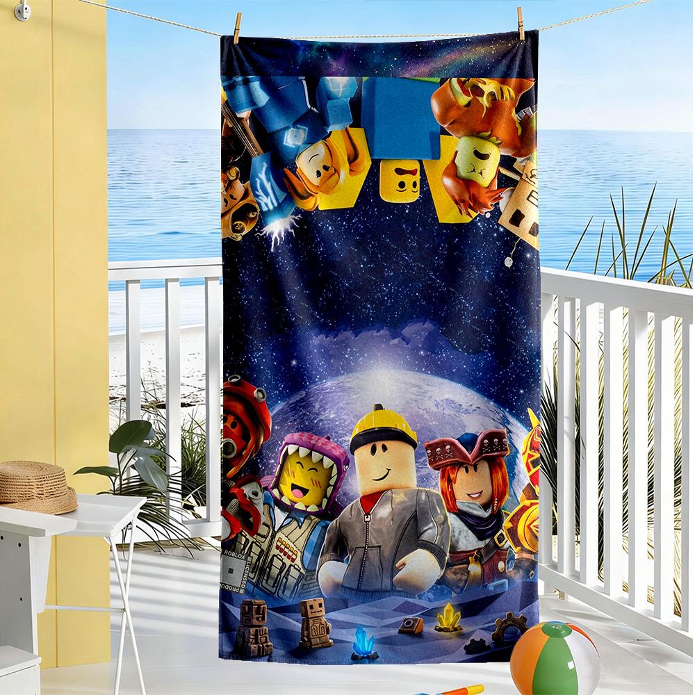 Roblox Beach Towel Super Soft Microfiber Quickdry Fabric Comfortable Lightweight Suitable for Swimming, Gym, Camping, Yoga Vacation