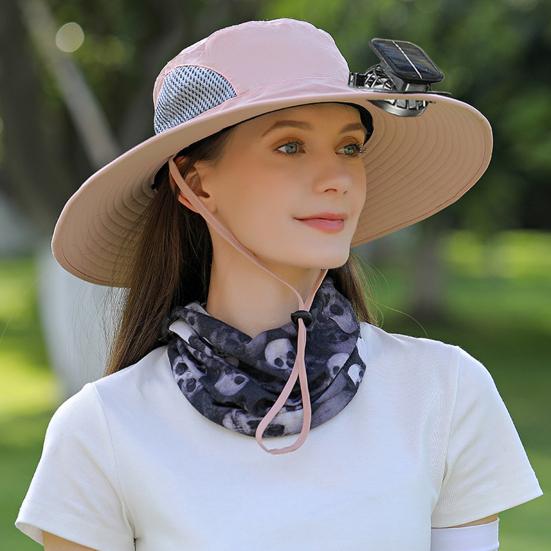 Solar Fan Hat UPF 50+ UV Protection Hat with Detachable Cooling Fan Breathable Men Women Summer Outdoor Activities Fishing Wide Brim Sun Cap