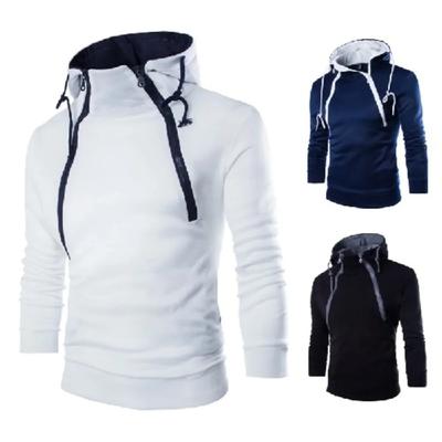 Autumn Winter Hoodies for Men Fashion Zipper Design Hooded Pullovers Long Sleeve Outdoor Casual Streetwear